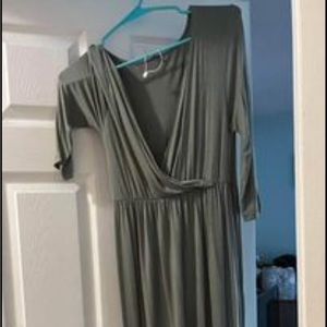 Sage color maternity dress